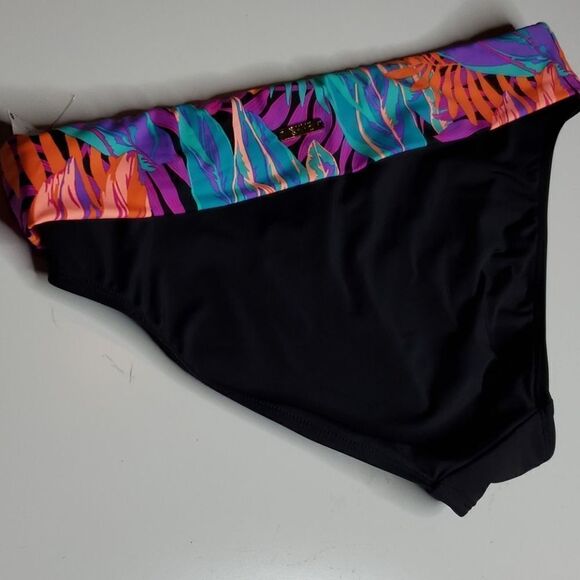 Skye Swimwear Other - M NEW SKYE BLACK PURPLE TROPICAL PALM HIGH RISE SWIMSUIT SWIM BOTTOMS MEDIUM